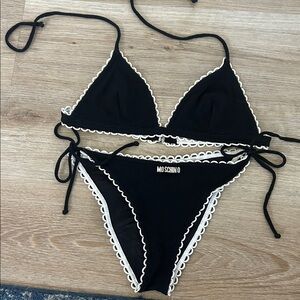 Moschino Black Bikini with White Trim